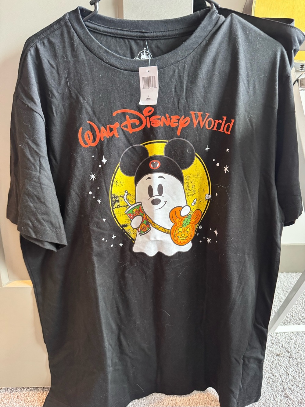 Disney Adult Black Mickey Ghost Graphic Tee